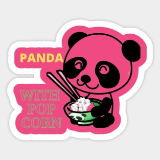 panda with popcorn Sticker